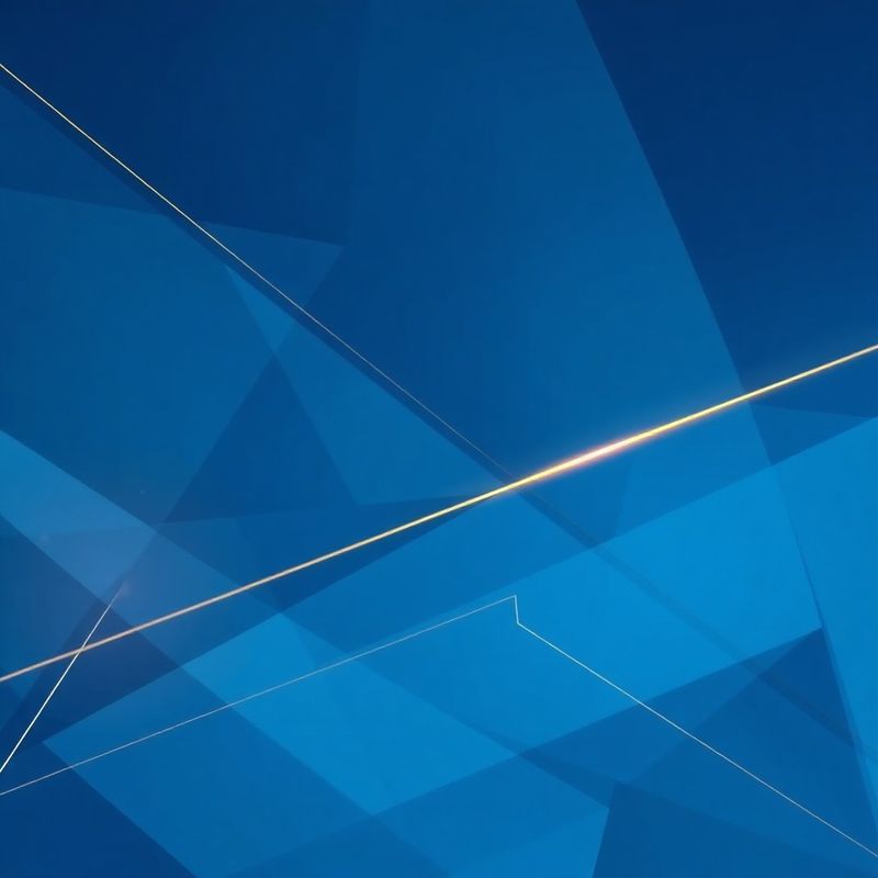 Banner abstract indigo-tech cu forme geometrice suprapuse, sugerând arhitectura juridică și financiară